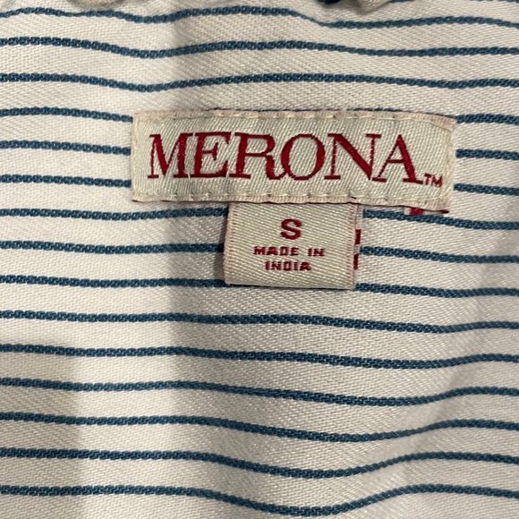 Blue and White Stripe Button Down, Size Small - Picture 2 of 8